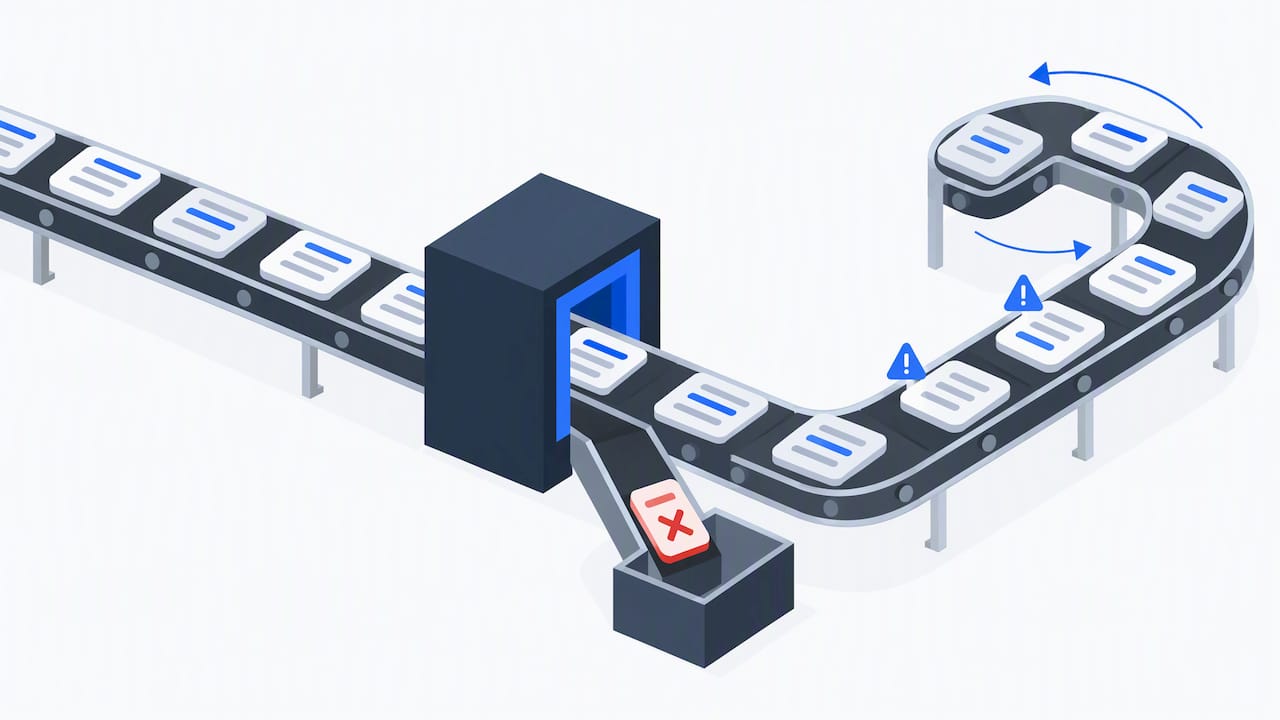 Flagged data retained while corrupt rows are discarded