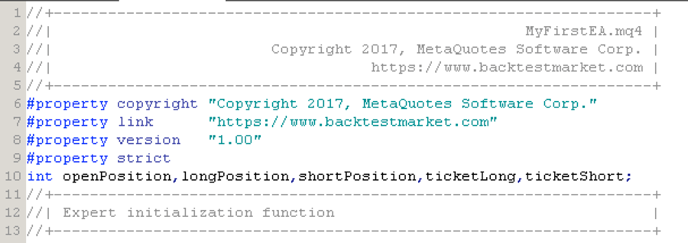 Variables declaration in MQL4 — global scope before OnInit
