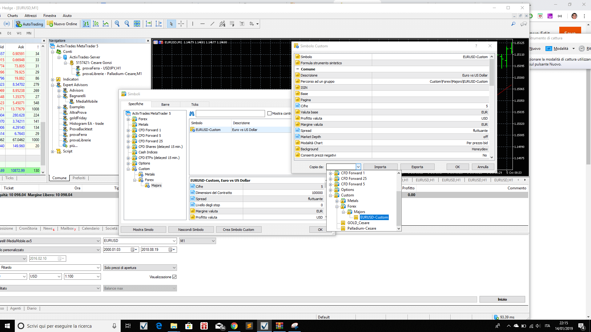 Copy From selection in MT5 custom symbol window