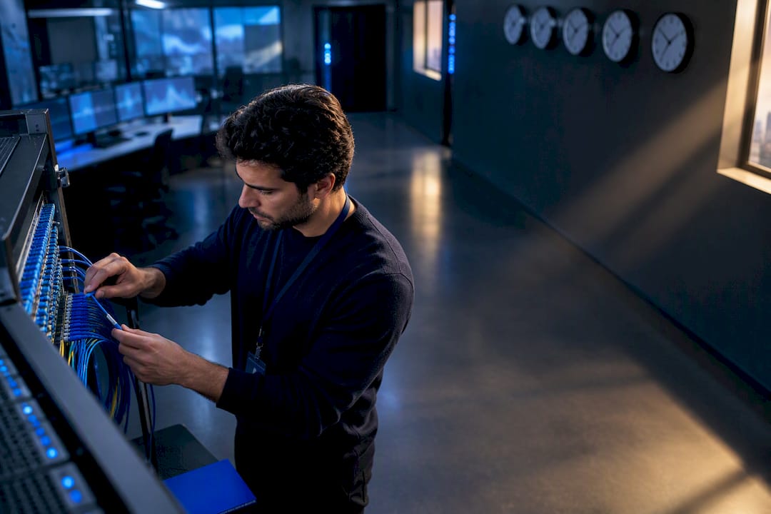 Exchange data operations room with synchronized clocks