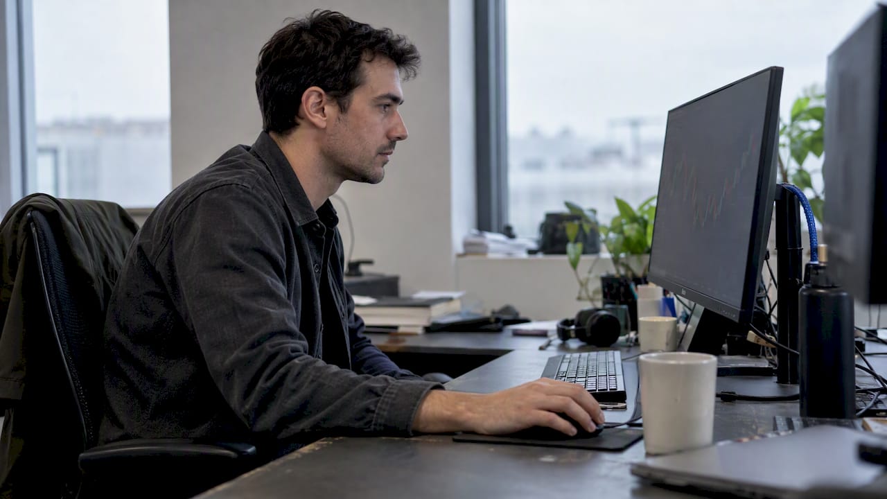 Researcher inspecting an anomalous intraday price bar