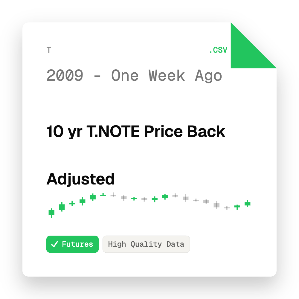 10 yr T.NOTE Price Back Adjusted 1m