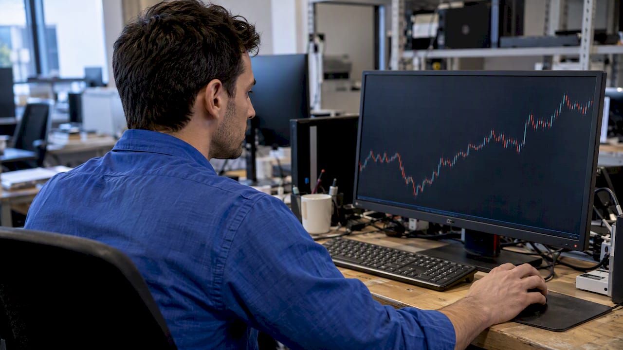 Engineer checking minute-bar price data