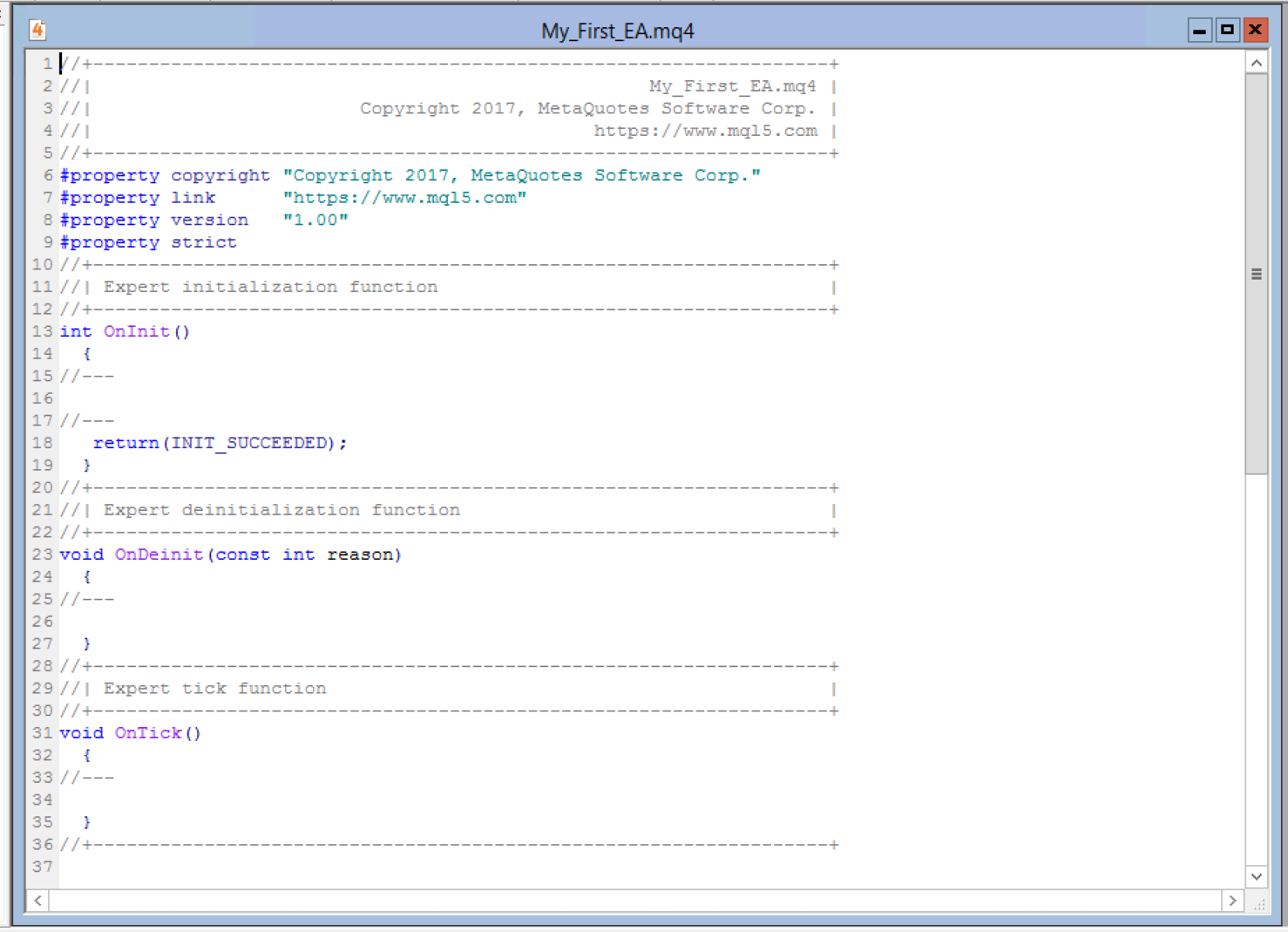 Sample MQL4 EA